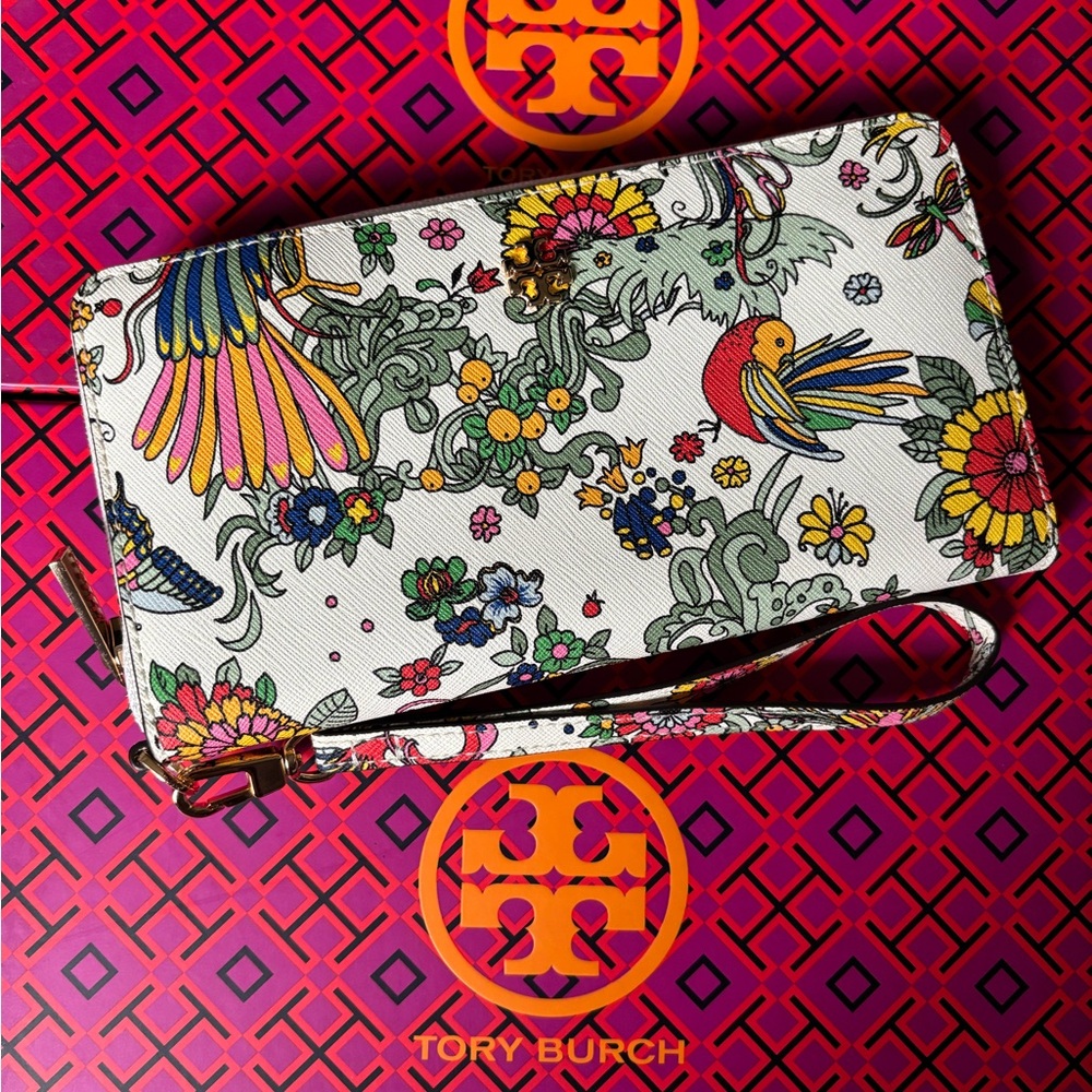 Tory Burch Emerson Floral Wristlet - Multicolor